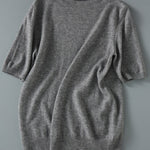 Simple Solid Color Round-Neck Short Sleeves Sweater