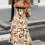 Fungus sleeve v-neck fashion dress