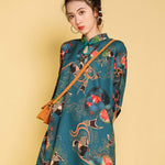 Artistic Retro Printed Short Cheongsams