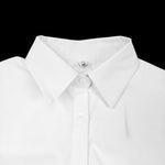 Long Sleeves Loose Buttoned Solid Color Split-Side Lapel Collar Outerwear Shirts Tops