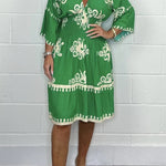 V-NECK PRINTED DRESS
