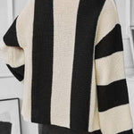 Contrast Striped Women's Sweater Cardigan Autumn And Winter Casual Loose Women's Knitting Shirt