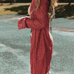 Knit Hollow out Open Front Long Cardigan