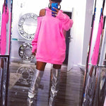 Stylish Off-The-Shoulder Letter Print Loose Hoodies&Sweatshirts Tops