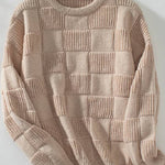 Loose crew neck sweater top