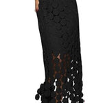 Circular panel cutout midi skirt