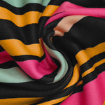Long Sleeves Skinny Colorful Contrast Color Striped V-Neck Maxi Dresses