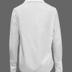 Long Sleeves Loose Solid Color Split-Joint Lapel Blouses