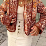 Loose Casual Short Cardigan Quilted Cotton Jacket