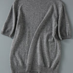 Simple Solid Color Round-Neck Short Sleeves Sweater