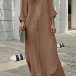 SHIRT NECK BUTTON DRESS