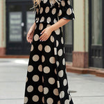 Elastic temperament polka dot printed skirt