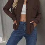 Casual V-neck Solid Color Blouse