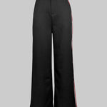 High Waisted Loose Contrast Color Printed Pants Trousers