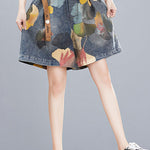 Original Floral Wide Leg Denim Shorts Bottoms