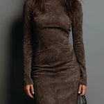 Velvet | Suede Long Sleeve Midi