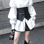 Vintage Layered Puff Sleeve Long Shirt
