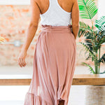 High waist irregular splicing all-match casual skirt