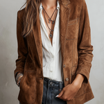 Retro Contrast Stitching Eco-friendly Suede Jacket