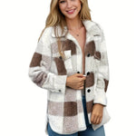 Lina ��� Cozy Plaid Knit Jacket