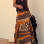 Malibu Knit V-neck Hollow Out Twist Loose Tank