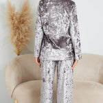 Velvet Home Service Long -sleeved Trousers Two -piece Suit