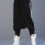 Loose Striped Empire Harem Pants