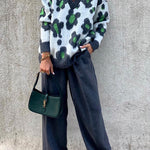 Cosy October Knit Flower Pattern Loose Pullover Sweater