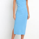 One Shoulder Tank Pleated Dress