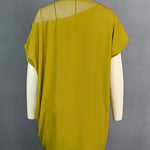 Loose Raglan Sleeve Mesh Split-Joint Round-Neck Mini Dresses