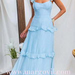 Backless Lace-up Ruffle Trim Sleeveless Maxi Dress