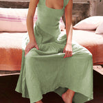 Boho Backless Sheath Skirt Resort Dress