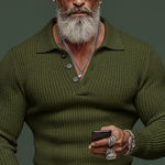 Men's Classic Casual Tough Style Polo Collar Slim Sweater