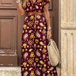 Boho Style Sleeveless Print Maxi Dress
