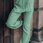 Solid color cotton comfortable casual trousers
