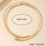Fashionable Simple Metal Geometric Ring Glossy Collar