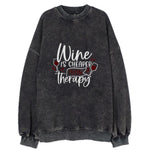 Wine Is Cheaper Than Therapy Vintage Sweatshirt