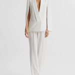 Cape Loose Solid Color Split-Joint V-Neck Blazer