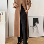 Original Loose Solid Color Split-Front Sweater Dress