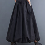 Urban Loose Drawstring High Waisted Black Bubble Skirt