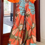 Casual home loose personality floral wide-leg pants
