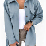 Solid color shirt and loose woolen coat