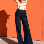 Flared High Waisted Split-Joint Jean Pants Bottoms