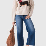 Risen Jenny High Rise Raw Hem Crop Wide Leg Jeans