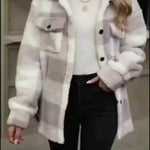 Lina ��� Cozy Plaid Knit Jacket
