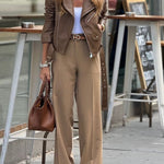 Chocolate leather-effect biker jacket