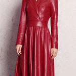 Long Sleeves Hollow Solid Color High-Neck Maxi Dresses