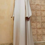 Casual Batwing Sleeves Split-Front Solid Color Maxi Dresses