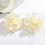 Solid Color Three-Dimensional Flower Drop Earrings