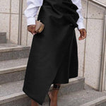A-Line Loose Asymmetric Buttoned Pleated Split-Joint Skirts